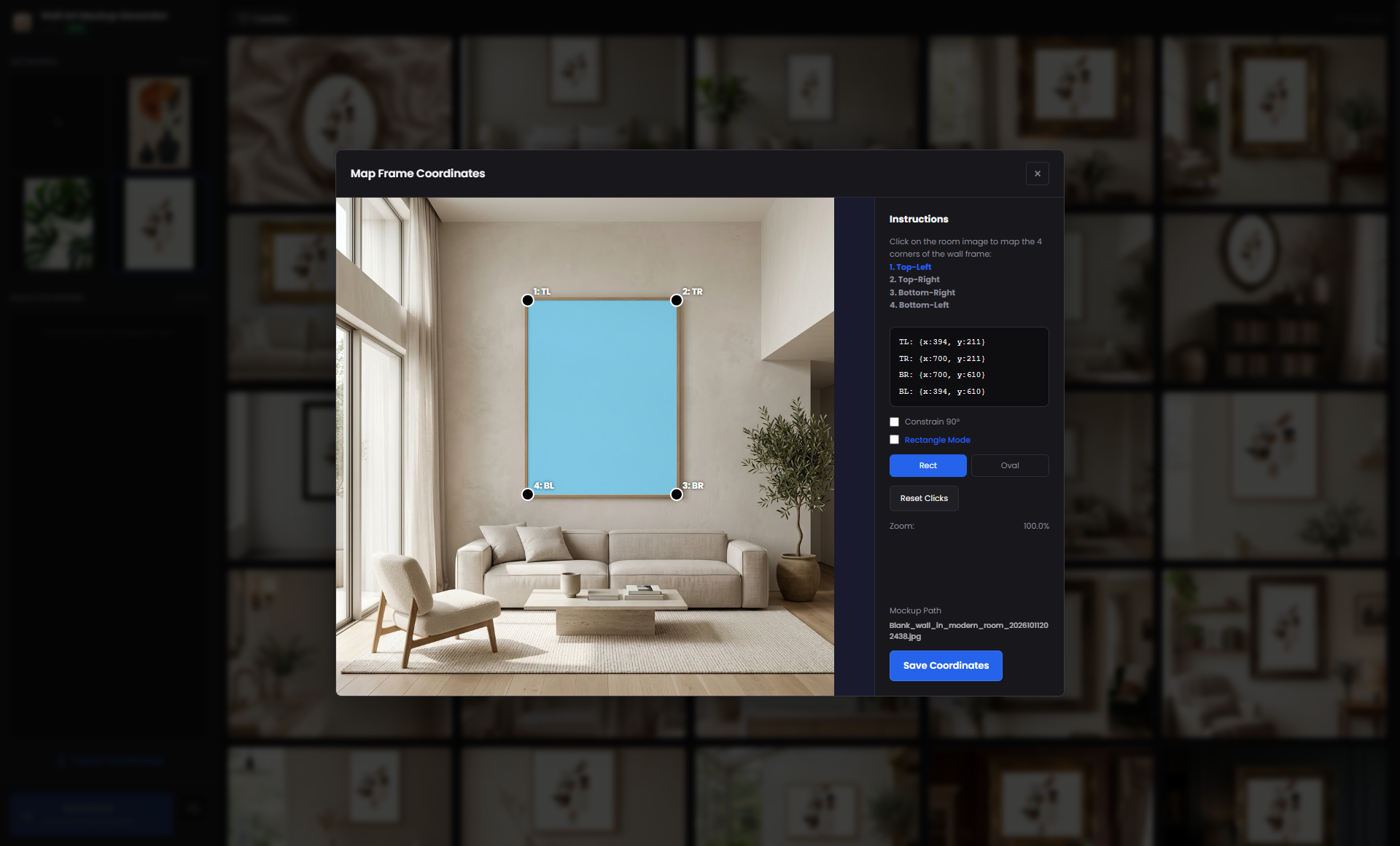 Visual 4-Point Frame Mapper